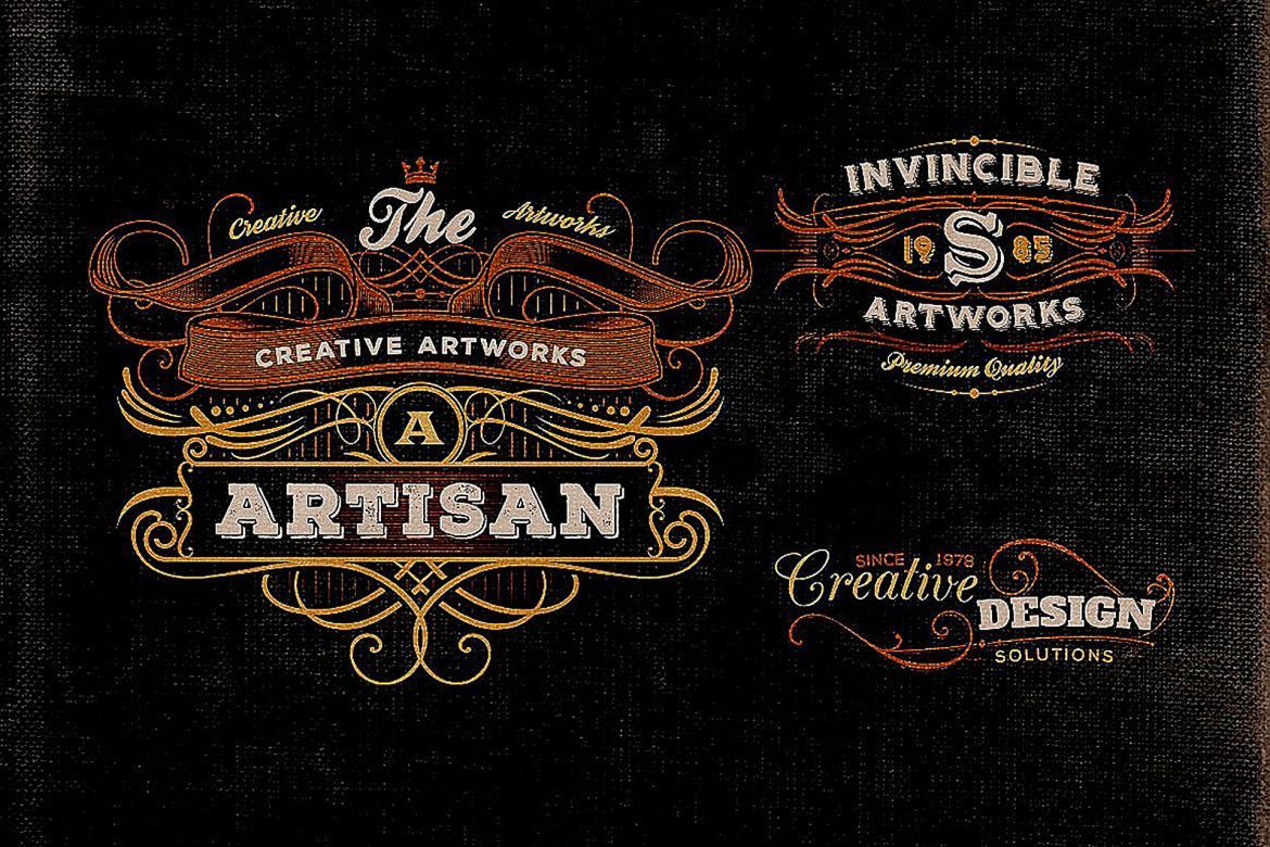 8 Artdeco Style Badges - view 3