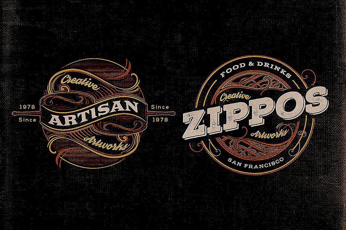 8 Artdeco Style Badges - view 4