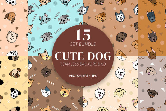 Dog Puppies - FREE Seamless Patterns