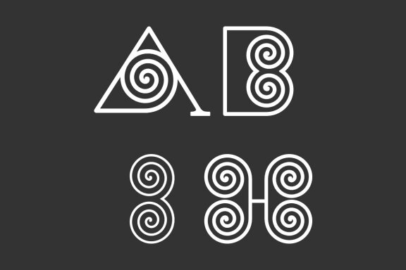 A B 3 H Spiral - Free Logo Shapes