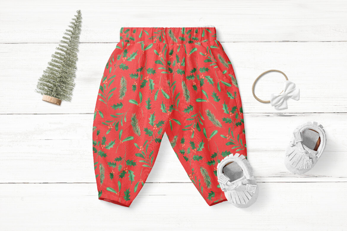 Watercolor Christmas Llama FREE Patterns - view 4