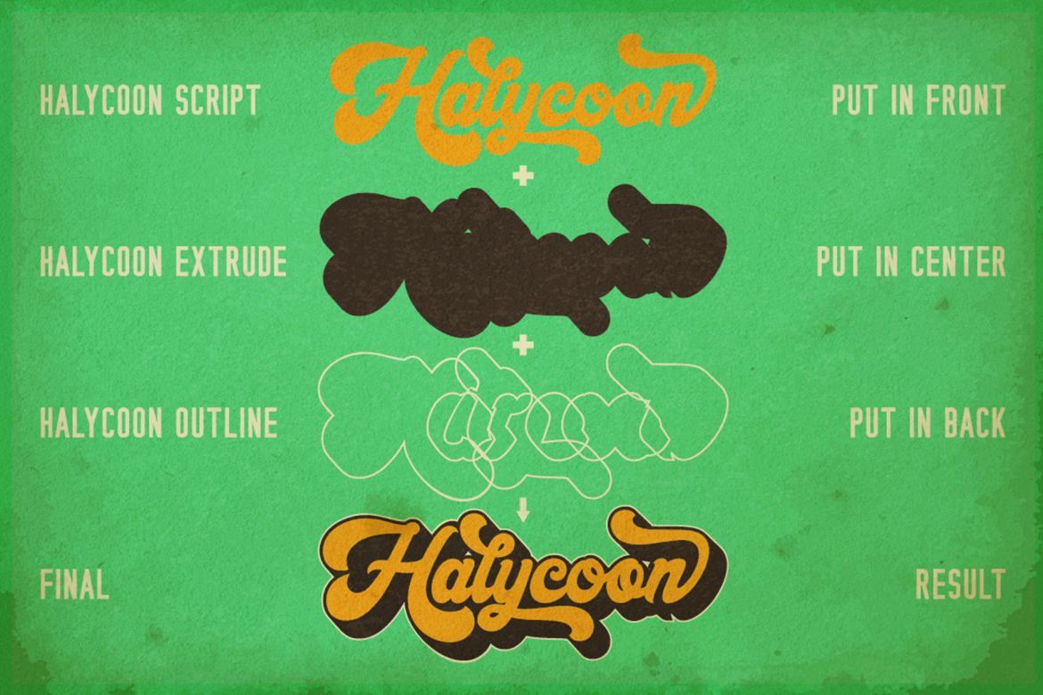Halycoon Retro Script - view 8