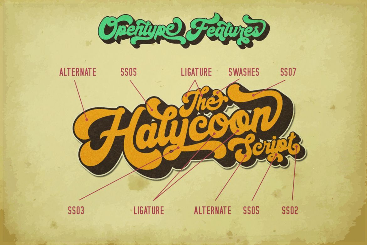 Halycoon Retro Script - view 9