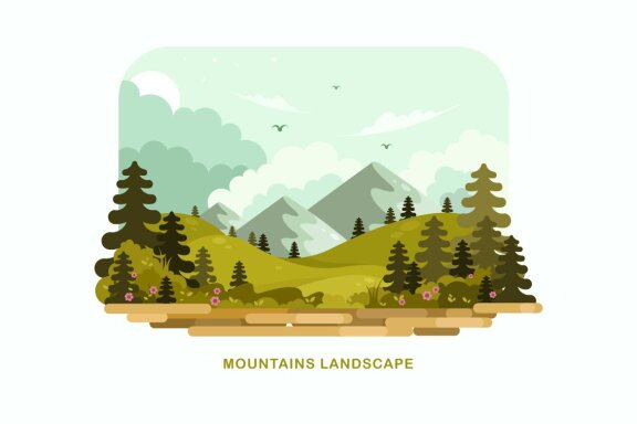 Mountains Landscape FREE Vector Illustration