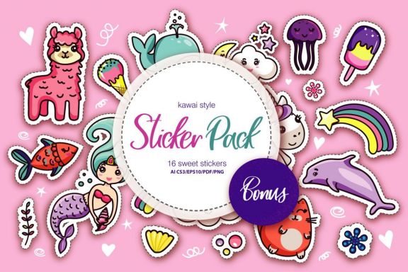 Kawaii Style Sticker Pack