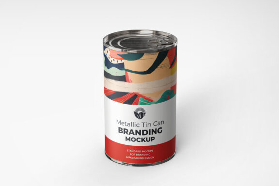 Metallic Food Can - Free Mockup