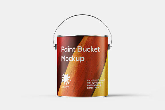 Metallic Matte Paint Bucket - Free Mockup
