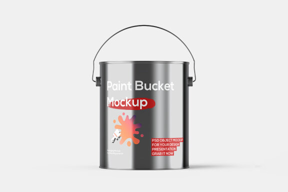 Metallic Paint Bucket - Free Mockup