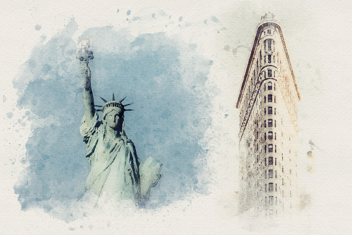 New York - 16 Free Watercolor Images - view 4