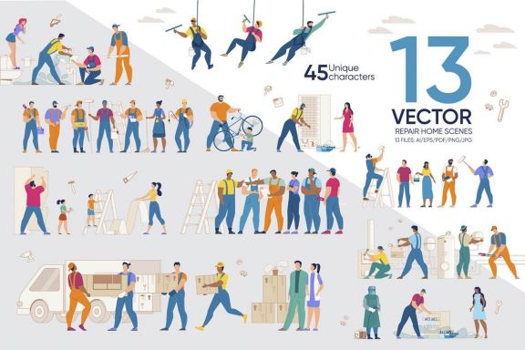 Repair Home Flat Scenes