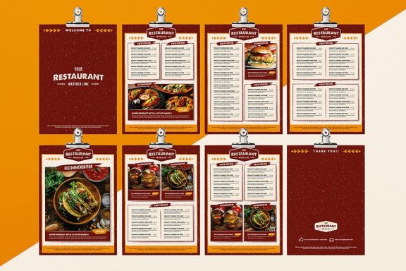Rustic Food menu Illustrator Template