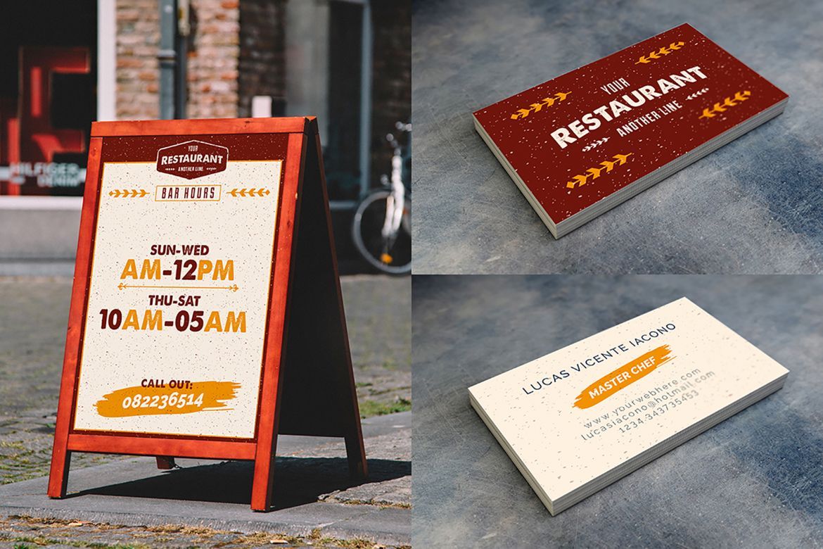 Rustic Food menu Illustrator Template - view 6