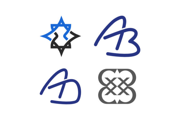 AB AD Hourglass and X - Free Logo Shapes
