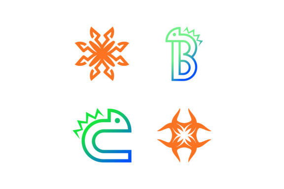 Ornament B and C chameleon - Free Logo Shapes