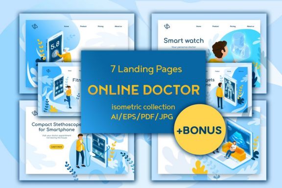 Online Doctor Isometric Design