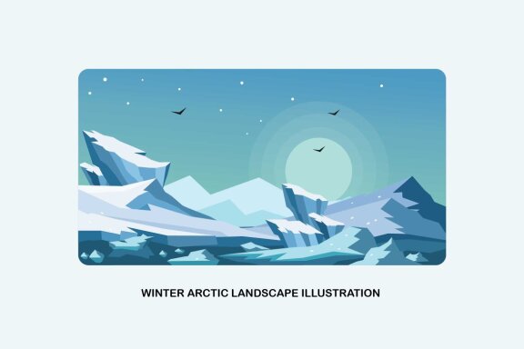 Winter Arctic Landscape FREE Illustration