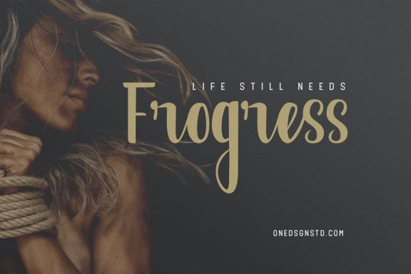 Frogress Calligraphy Script