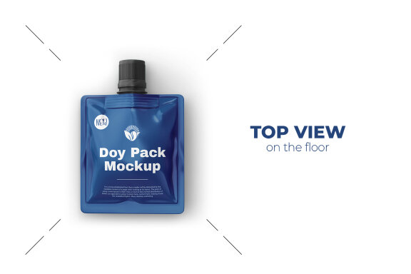 Doy Pouch Packaging Free Mockup Top View
