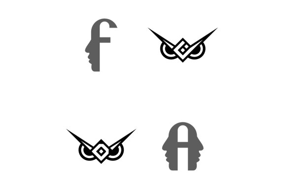 A F face C D owl - Free Logo Shapes