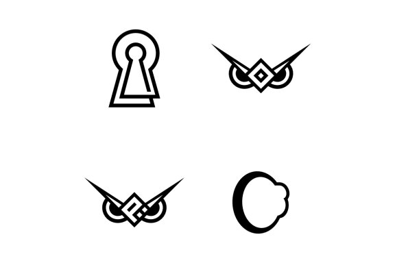 O P owl keyhole cloud - Free Logo Shapes