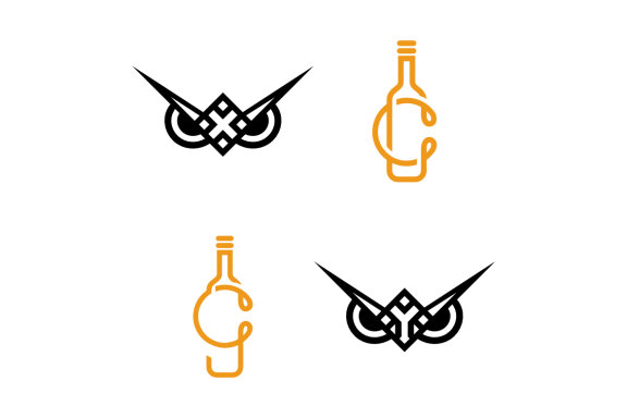 X Y owl C g bottle - Free Logo Shapes