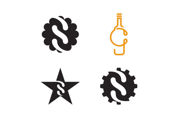S cloud star and g bottle - Free Logo Shapes