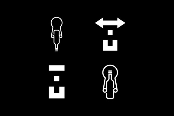 Keyhole bottle Q meme nun arabic - Free Logo Shapes