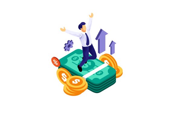 Isometric Businessman Financial FREE Illustration