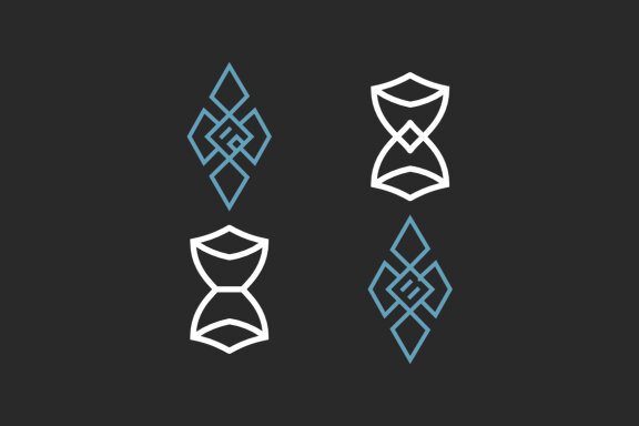 A B cloverleaf and hour glass - Free Logo Shapes