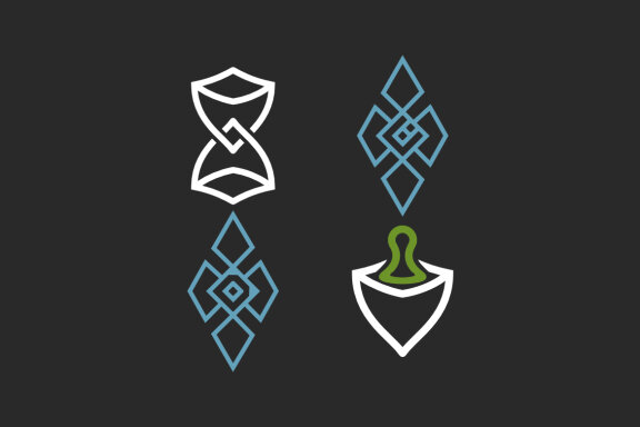 C D Cloverleaf, hour glass and baby security - Free Logo Shapes