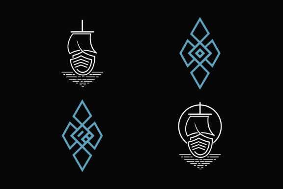 O P cloverleaf ship double protection - Free Logo Shapes
