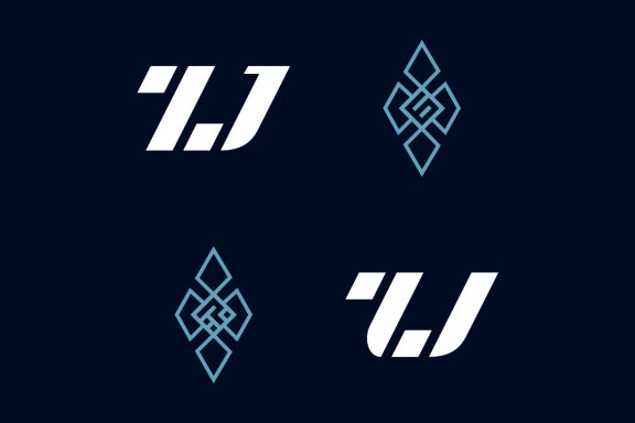 Z J monogram and 6 7 cloverleaf - Free Logo Shapes