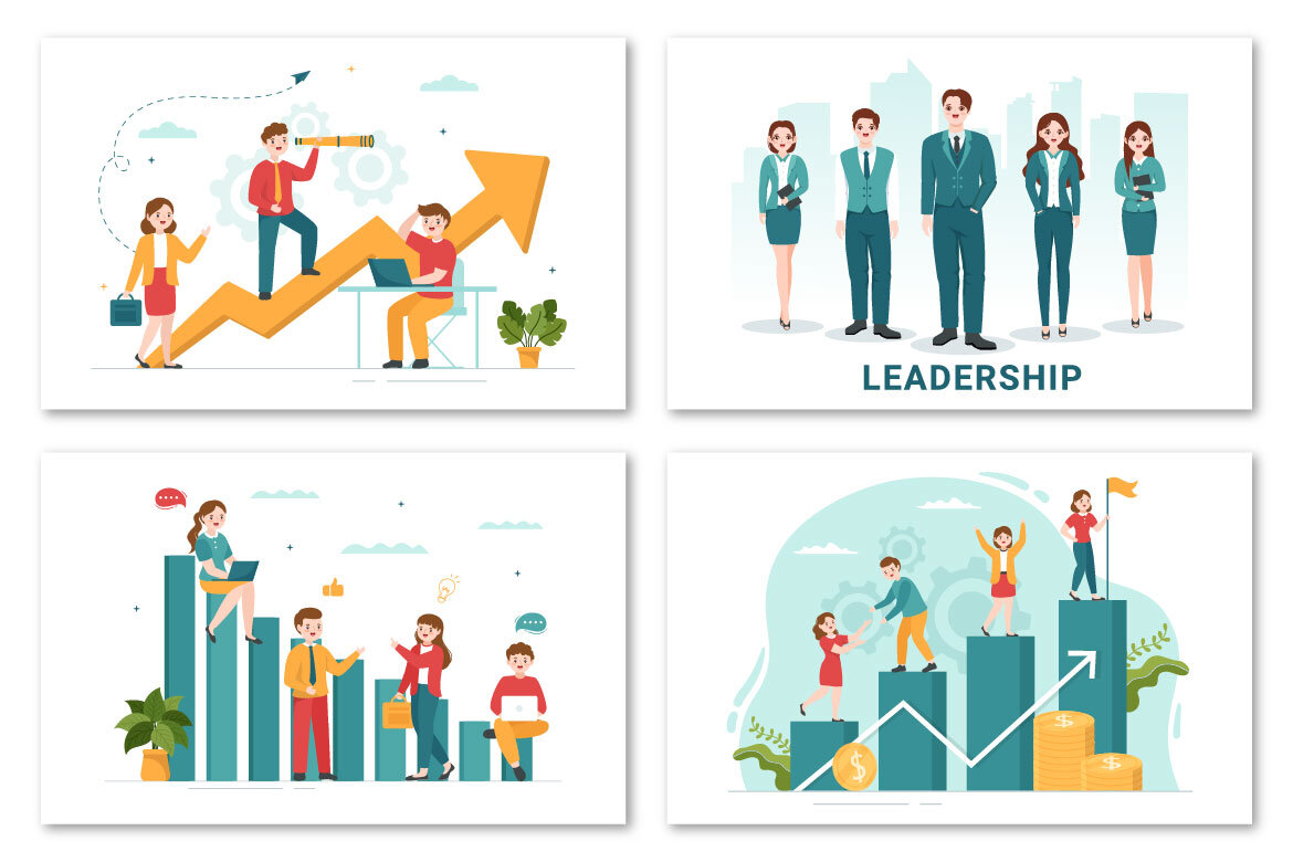 12 Business Leadership - FREE Illustrations alternate
