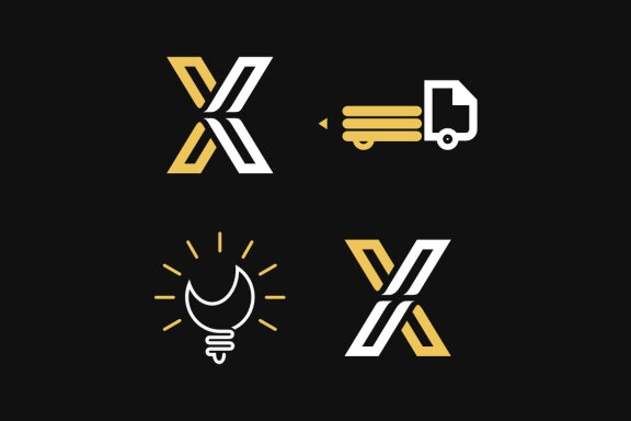 X i  monogram X K moon lamp and Pen car - Free Logo Shapes
