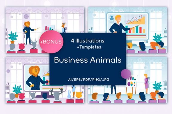 Business Animals Flat Collection