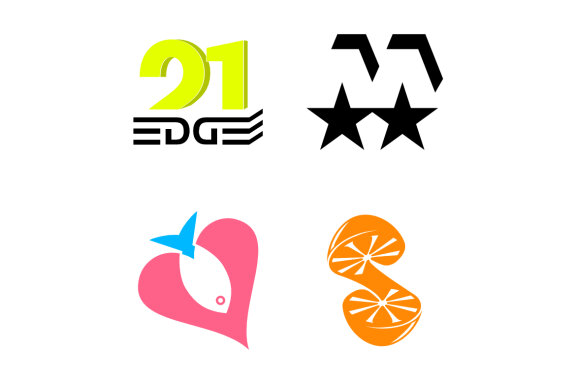 21 EDGE M Stars loves fish S orange - Free Logo Shapes