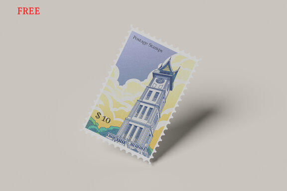 Free Postage Stamp Mockup