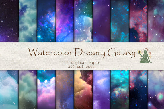 Watercolor Dreamy Fantasy FREE Digital Paper