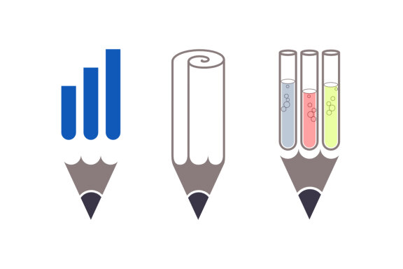 Statistic paper lab and pencil - Free Logo Shapes