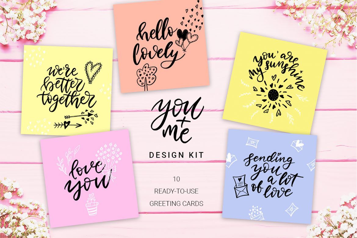 You + Me: hand drawn design kit - view 11