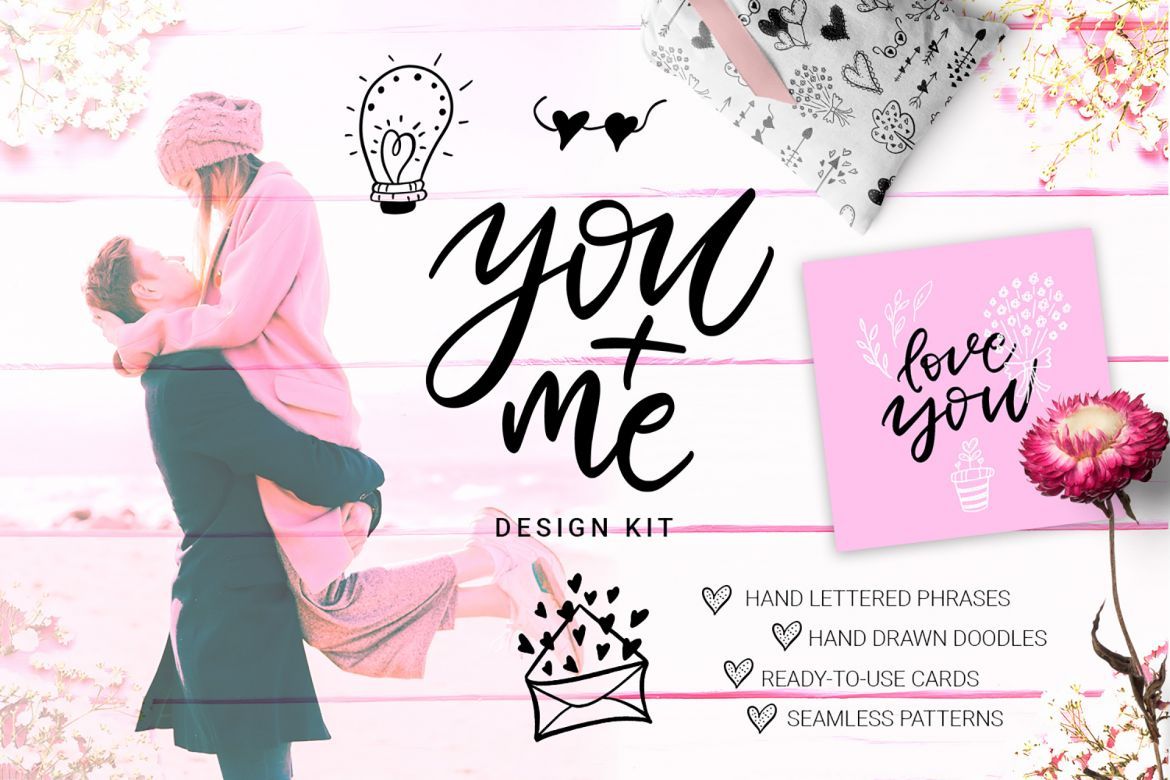 You + Me: hand drawn design kit - view 13