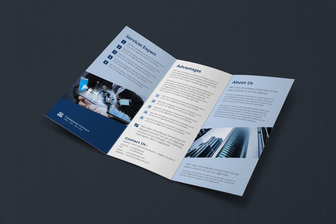 TriFold Business FREE Brochure Template - view 6