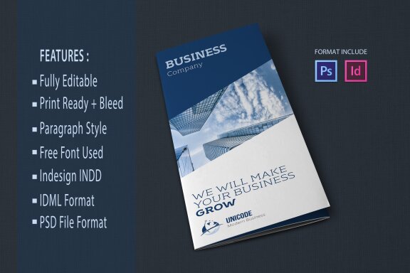 TriFold Business FREE Brochure Template