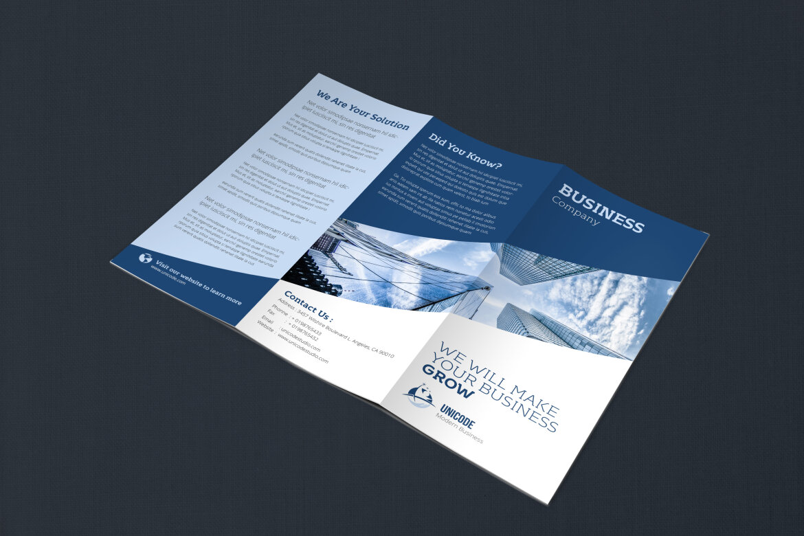 TriFold Business FREE Brochure Template - view 4