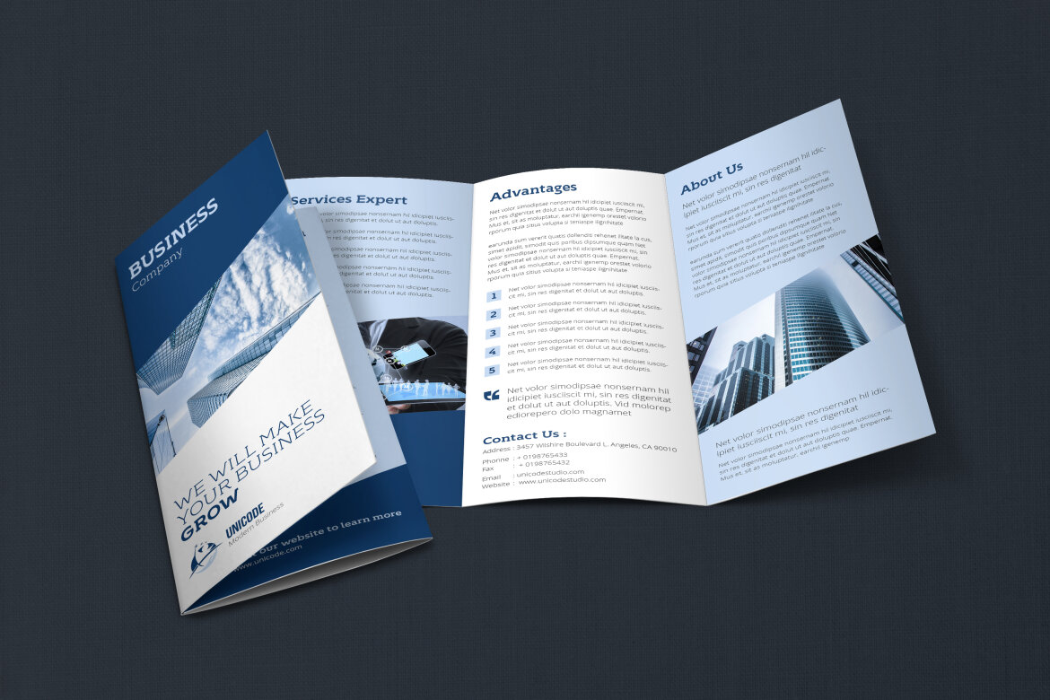 TriFold Business FREE Brochure Template - view 3