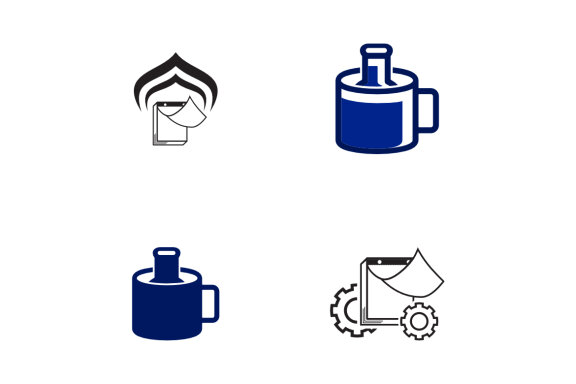 Crown gear bottle and cup - Free Icons