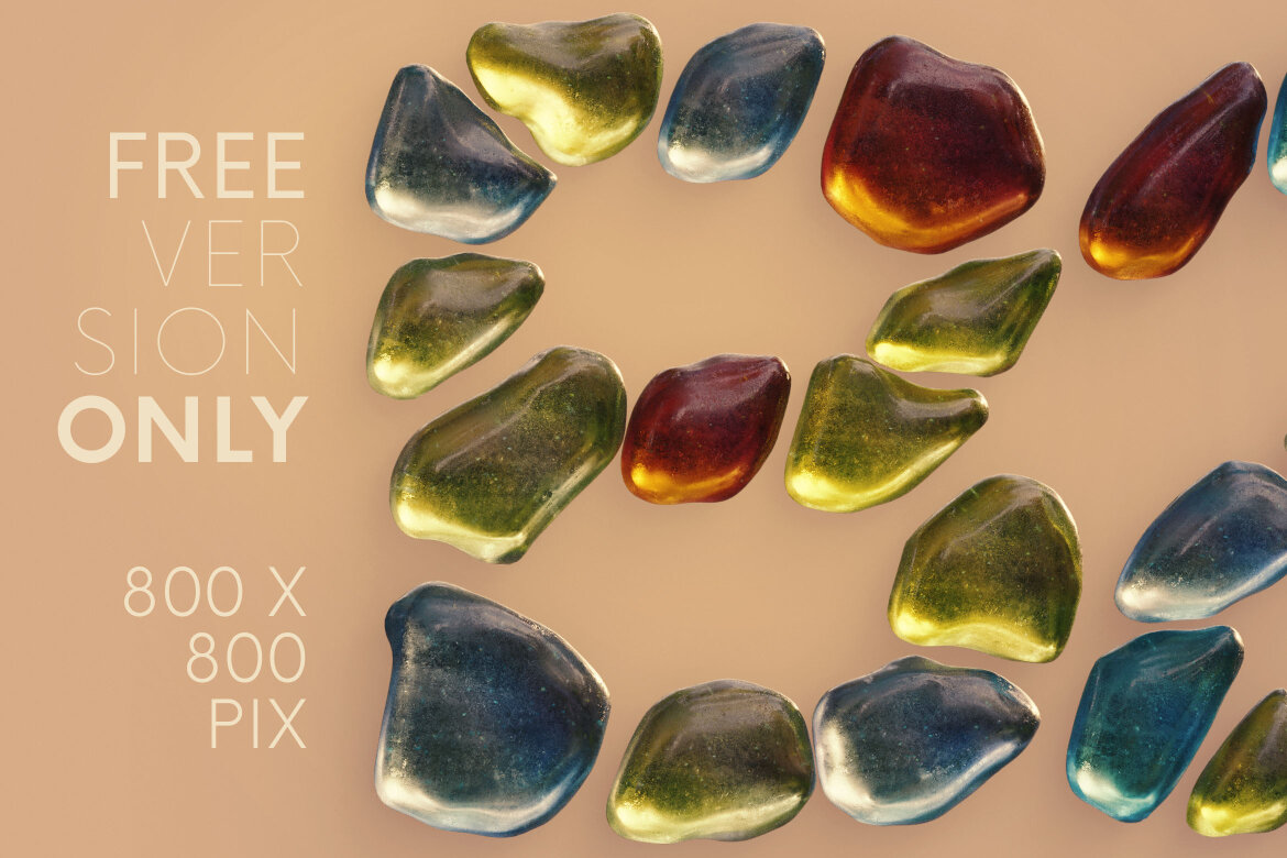 Beach Gems FREE 3D Alphabet alternate