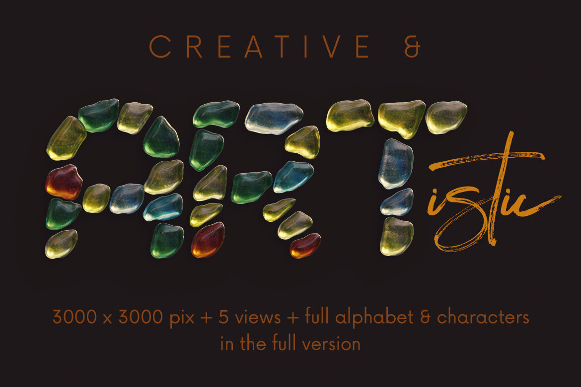 Beach Gems FREE 3D Alphabet - view 3