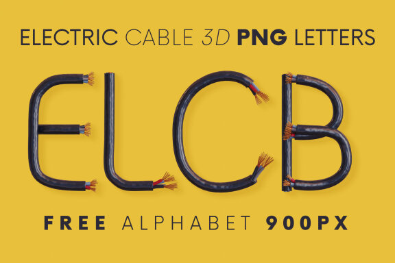 Electric Cable FREE 3D Alphabet