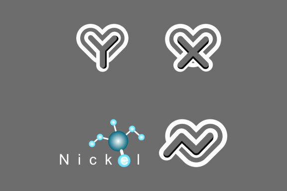 X Y N Love nickel atom - Free Logo Shapes